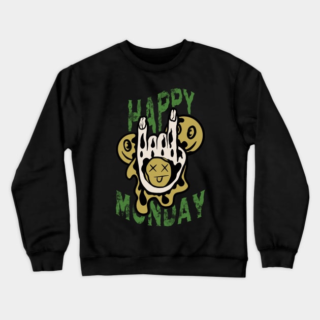 Happy monday Crewneck Sweatshirt by Bayuktx